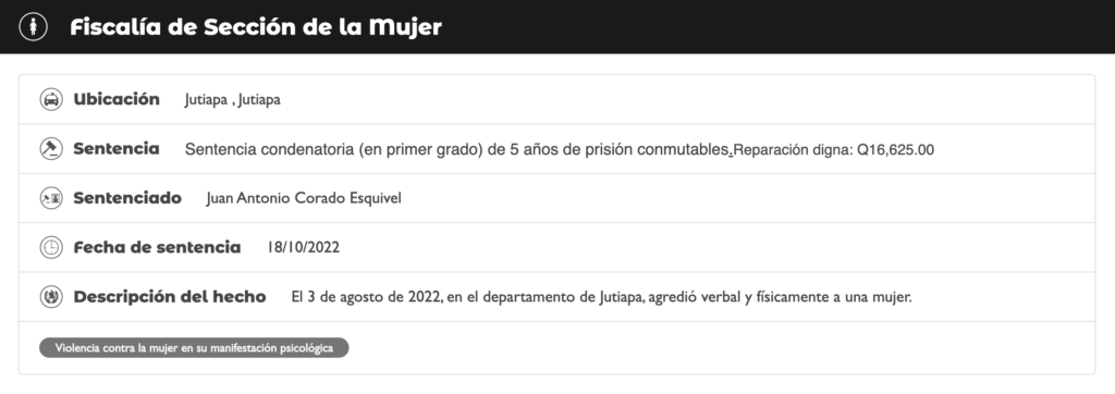 Crédito: Observatorio de las Mujeres del Ministerio Público